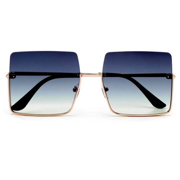 Shady Behavior | Oversized Fashion Sunglasses • Gradient Lens Half Frame - Picture 3 of 6